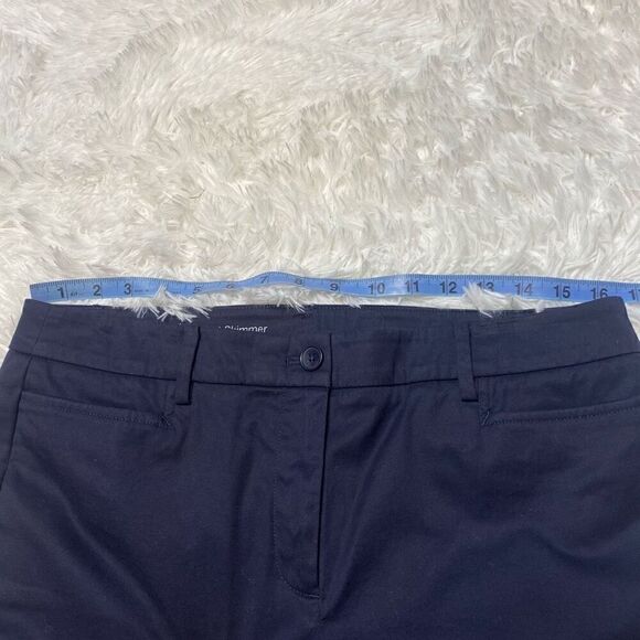 Talbots Pants Size 10 Petite Navy Blue Perfect Skimmer Cropped Capri Flat Front - Picture 5 of 11